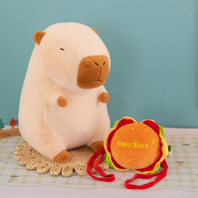 Gấu Bông Capybara Đeo Túi Đồ Ăn Dễ Thương Value Toys 30cm Cho Bé - Mẫu ngẫu nhiên