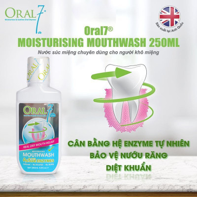 Nước súc miệng giữ ẩm cho người khô miệng, viêm lợi Oral7 Moisturising Mouthwash 250ml