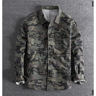 Áo sơ mi túi hộp phong cách Retro_dã ngoại