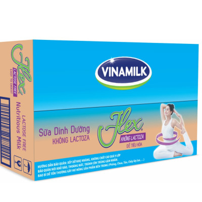 Thùng 48 Hộp Sữa tiệt trùng Vinamilk Flex không Lactose 180ml