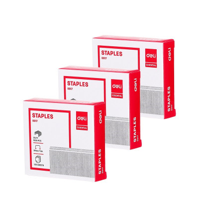 Combo 5 Hộp Ghim Dập Deli 23/17 Dập được 120 tờ Màu bạc Mã 17