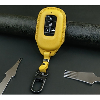 Bao da ép phom handmade chìa khóa xe ô tô Honda CRV HRV CIVIC 2,3,4,5,6 nút bấm da bò thât giá tận xưởng (có bán sỉ ) - hàng chính hãng
