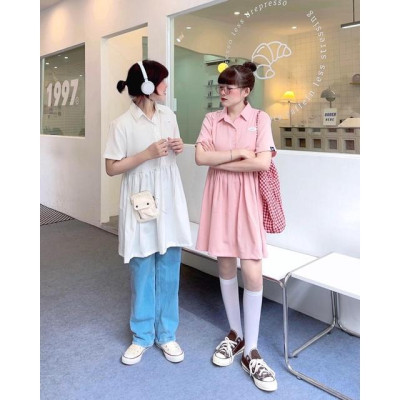 UPZ Đầm Babydoll Logo Chữ (4 Màu)