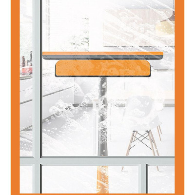 Cây Lau Kính Thông Minh 3in1 Đa Năng Mini Xoay 360 Độ Nhỏ Gọn Tiện Lợi Với Tay Cầm Chống Trơn Màu Cam