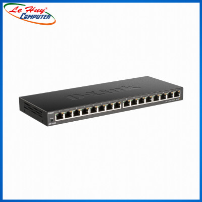 Bộ Chia Mạng Switch D-Link DGS-1016S 16 Cổng RJ45 10/100/1000Mbps Để Bàn Vỏ Kim Loại - Hàng Chính Hãng