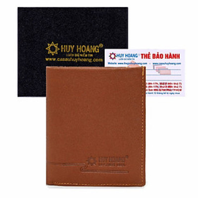 HJ2138 - Bóp nam Huy Hoàng kiểu đứng sọc ngang màu da
