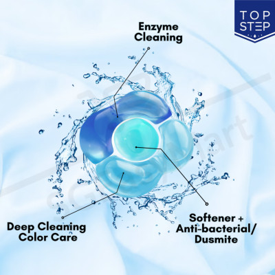 Viên giặt xả Top Step hương Nắng mai tươi mát gói 15 viên (210g)