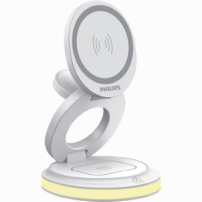 Đế sạc không dây 3-in-1 Philips Magnetic Wireless 15W DLP9510FB/97 - Hàng chính hãng