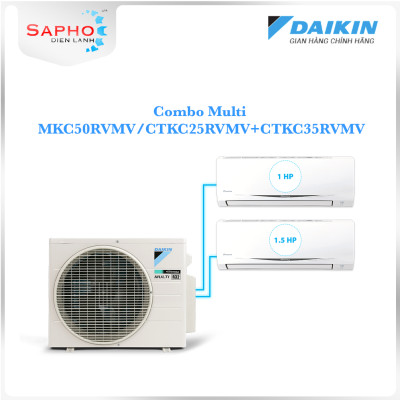 [Free Lắp HCM] Hệ Thống Máy Lạnh Multi S Daikin Inverter Combo MKC50RVMV/CTKC25RVMV+CTKC35RVMV Gas R32 Treo Tường 1 Chiều Lạnh Hàng Chính Hãng 