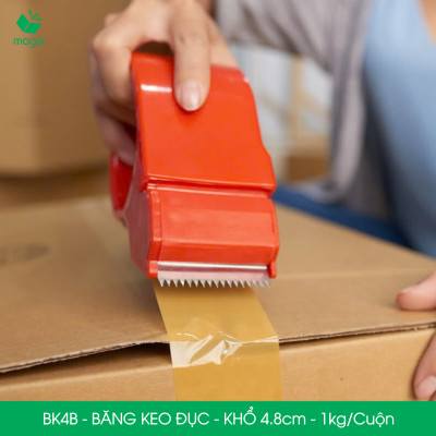 BK4B - 3 cuộn băng keo đục 1kg, khổ 4.8cm lõi nhựa - Băng dính đóng hàng, băng keo khổ lớn
