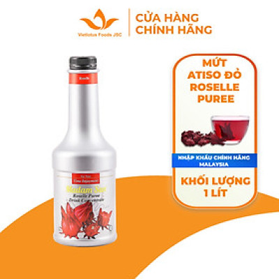 Mứt trái cây pha chế Madamsun vị Atiso đỏ (Roselle Puree Mix) chai 1L - Hàng nhập khẩu Malaysia
