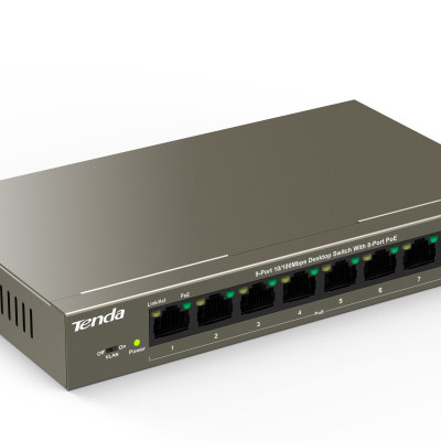 Bộ chia mạng switch 9 cổng 10/100Mbps TEF1109P-8-63W Tenda hàng chính hãng