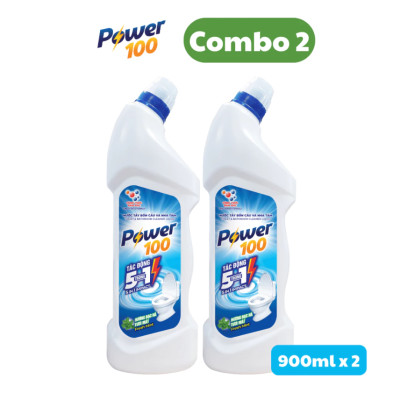 Combo 2 Chai Nước Tẩy Bồn Cầu Và Nhà Tắm POWER100 Hương Bạc Hà 900mlx2