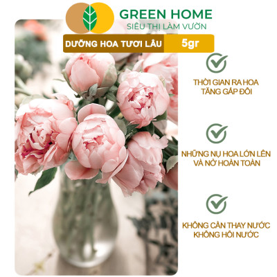 10Gói Dưỡng Hoa Tươi Lâu Greenhome, Longlife, Bón Cho Hoa Cắt Cành, Gói 5gr, Lâu Tàn, Không Hôi Nước