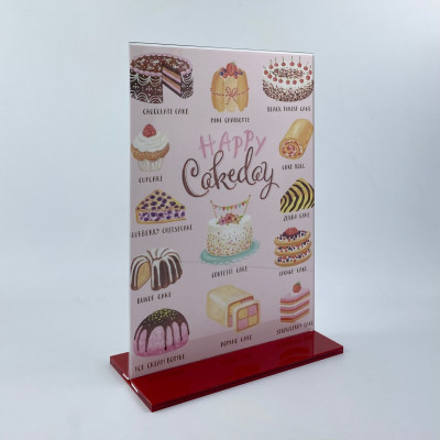 Kệ menu nhà hàng, Standee mica để bàn, Bảng quét mã QR Code, Kệ mica 2 mặt Enter E09 100x210mm đế lùa