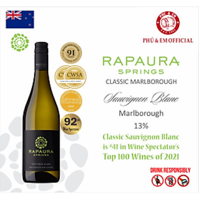 Rượu Vang Trắng New Zealand Rapaura Springs Classic Marlborough Sauvignon Blanc