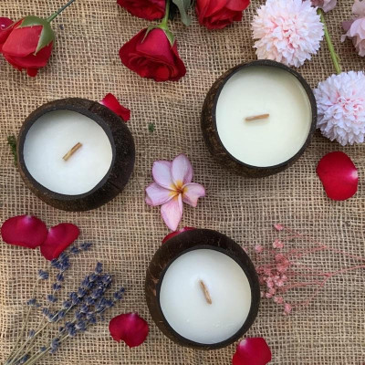 Nến Thơm Gáo Dừa - Pine & Sandalwood ( Thông & Đàn hương )