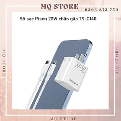 Bộ sạc nhanh Pi QUICK TS-C140 chân gập TypeC to L 20W hỗ trợ PD3.0 / FCP / QC4 Kai Nguyễn ( hàng chính hãng)