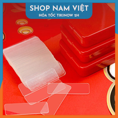 Hộp 60 Miếng Keo Nano 2 Mặt Trong Suốt Chống Nước, Không Để Vết Keo