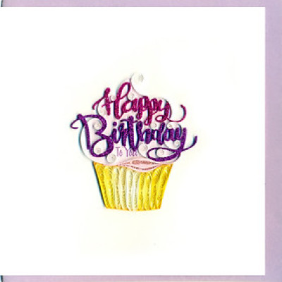 Thiệp chúc mừng sinh nhật giấy xoắn giá rẻ size 15x15cm