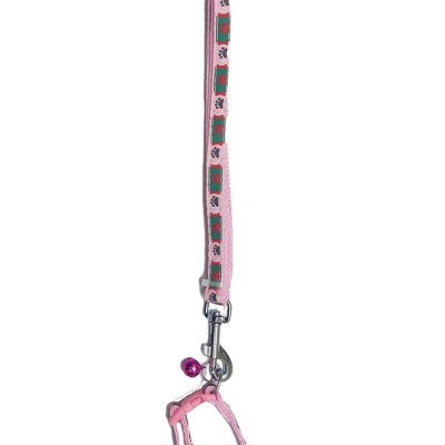 Dây dắt kèm vòng cổ có chuông cho Chó Mèo Dưới 5kg Bản rộng 1cm Dài 120cm Zichen In hình bất kỳ Chất liệu dù cao cấp