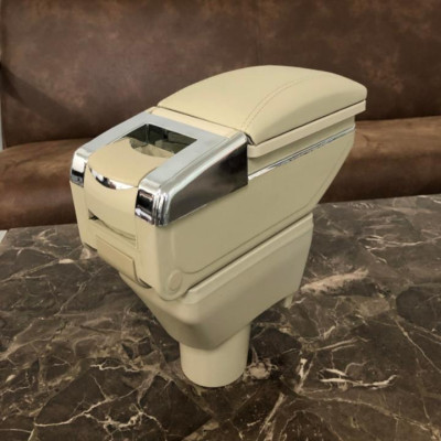 Hộp Tỳ Tay Vios 2020- 2021 Bọc Da Cao Cấp Đen Và Kem