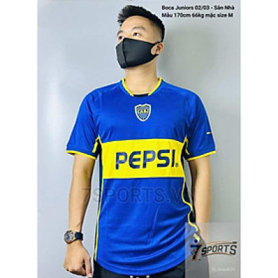 Áo Bóng Đá Retro Boca Juniors 2002/2003 - Sân Nhà bản cao cấp vải Cotton Polyester