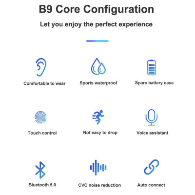 CINCATDY Tai Nghe Bluetooth Earbuds Gaming Headset True Wireless Headphone Dock Sạc có Led Báo Pin Kép K-03