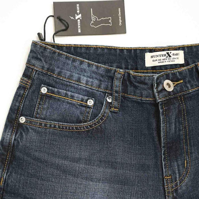 Quần Short Jeans Nam Cao Cấp HUNTER X-RAYS Form Slimfit Thun Nhẹ Màu Xanh Đậm S38