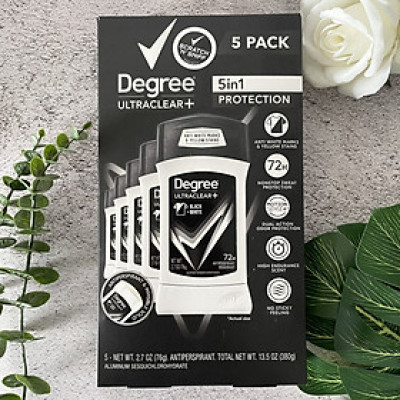 Set 5 Lăn khử mùi nam Degree Men Motionsense Ultra Clear Black White 76g