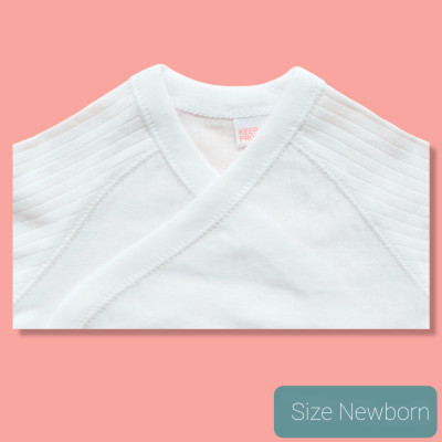 Body sơ sinh cộc tay màu trắng xuất dư mềm mát cho bé