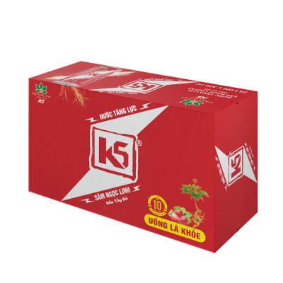 Nước Tăng Lực K5 Sâm Ngọc Linh Lốc 6 Lon Vị Dâu Tây Đỏ (320ml/Lon)