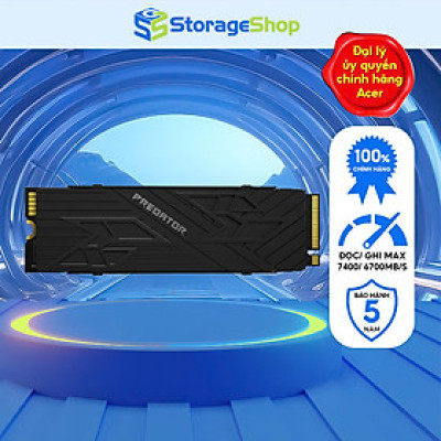 Ổ cứng SSD Acer Predator GM7000 Heatsink 512GB / 1TB / 2TB PCIe Gen 4x4, Tốc độ đọc Up to 7400 MB/s Bảo hành 5 năm Hàng chính hãng