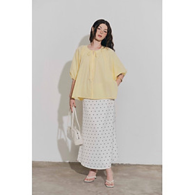 DOTTIE - Chân váy lụa midi - Trắng - S0292