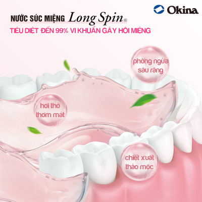 Nước súc miệng bỏ túi OKINA dòng LONG SPIN X Nhật Bản hương Bạc Hà – Túi 10 hũ x 14ml