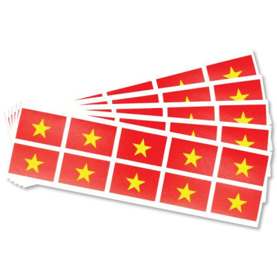 Bộ 5 Sticker Hình Lá Cờ Việt Nam - HFP