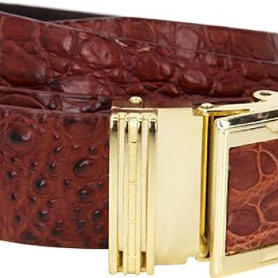 Thắt Lưng Nam Da Cá Sấu Gai Lưng Bản Lớn Huy Hoàng HT4225 - Nâu Đỏ