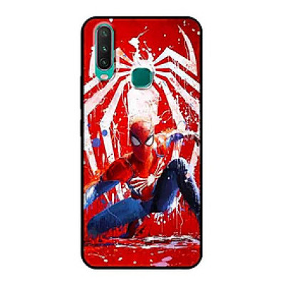 Ốp Lưng in cho Vivo Y17 Mẫu Người Nhện Nền Neon - Hàng Chính Hãng