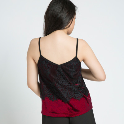 Áo Hai Dây Nhung Hity TOP080 (Đỏ Auburn)