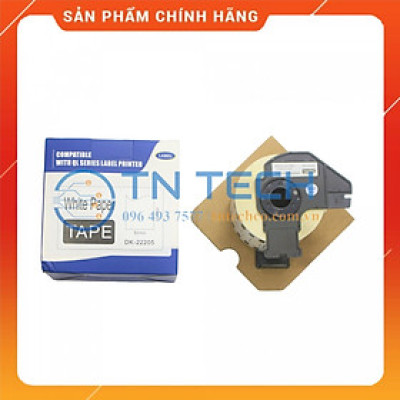 Giấy in Decal Brother DK-22205 - 62mm x 30.48m - Chữ đen nền trắng - Dùng cho máy in BROTHER - QL [Hàng nhập khẩu]