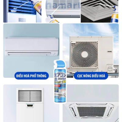 Chai Xịt Vệ Sinh Điều Hoà 520ML Khử Mùi Tạo Bọt Tẩy Rửa Vệ Sinh Dàn Máy Lạnh Quạt Làm Mát Tại Nhà Hiệu Quả - Hàng Chính Hãng