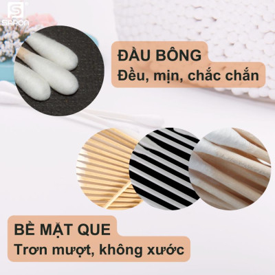 [Lố 12 túi] Tăm bông vệ sinh người lớn YUMY thân nhựa [TB01-024] túi 100 que