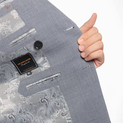 [CLASSY 2] SUIT NGUYÊN BỘ MÀU XÁM XANH CARO ẨN, 6 KHUY 3 TÚI, CHẤT LIỆU WOOL CAO CẤP, VẢI NOBILITY