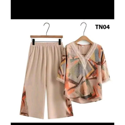 Đồ bộ trung niên cho bà cho mẹ, chất liệu Lụa Hàn mát, thấm hút mồ hôi, đồ bộ nữ kiểu set đi chơi , bộ đồ trung niên, Nesa Shop