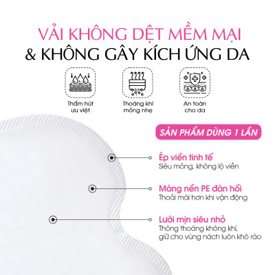 Miếng dán thấm hút mồ hôi nách Masami khử mùi thấm hút hiệu quả không để lại vết ố mồ hôi túi 10 miếng