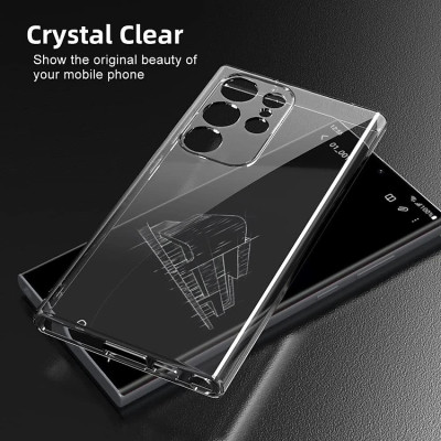 ốp lưng silicon cho Samsung Galaxy S24 Ultra / S24 Plus / S24 5G hiệu HOTCASE Clear Ultra thin - siêu mỏng 0.6mm, thiết kế trong suốt, chống trầy xước - Hàng nhập khẩu