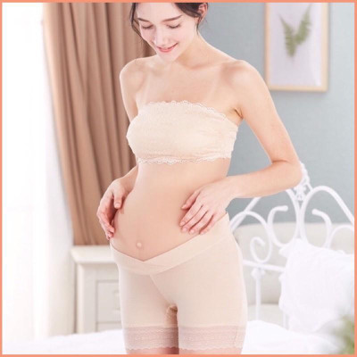 Quần bầu - quần mặc trong váy bầu cạp chéo có phối ren mềm mịn - Xiimom