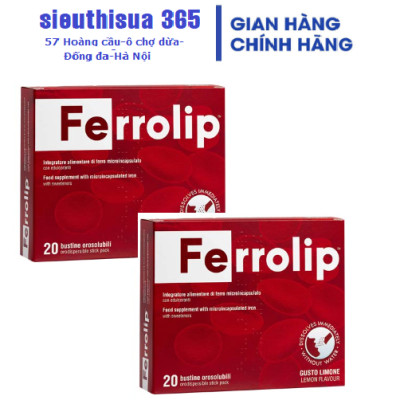 Combo 2 hộp Sắt Ferrolip cho bà bầu và người thiếu máu