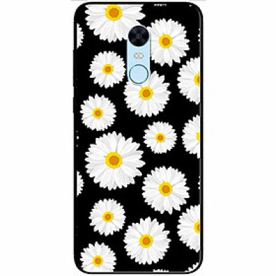Ốp lưng dành cho Xiaomi Redmi Note 5 ( Redmi 5 Plus ) mẫu Hoạ Tiết Cúc Nền Đen
