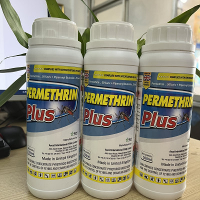 Thuốc diệt muỗi nhập khẩu nguyên chai Anh Quốc Permethrin Plus 50EC chai 500 ml